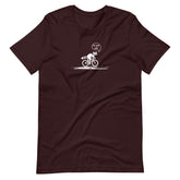 Woodland Cyclist Raccoon On Your Left oxblood funny cycling t-shirt